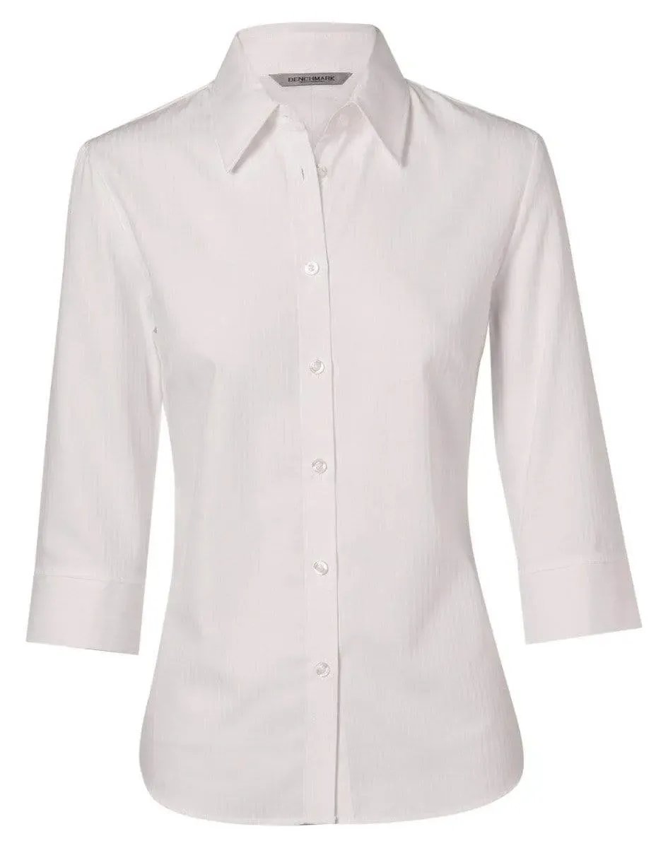 BENCHMARK Women's Mini Herringbone 3/4 Sleeve Shirt M8113